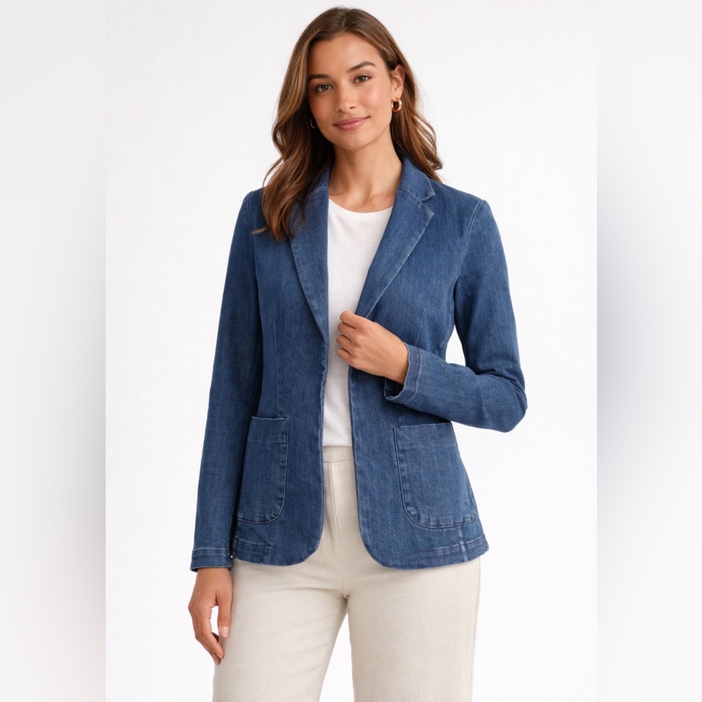 Quince Denim Blue Tailored Blazer